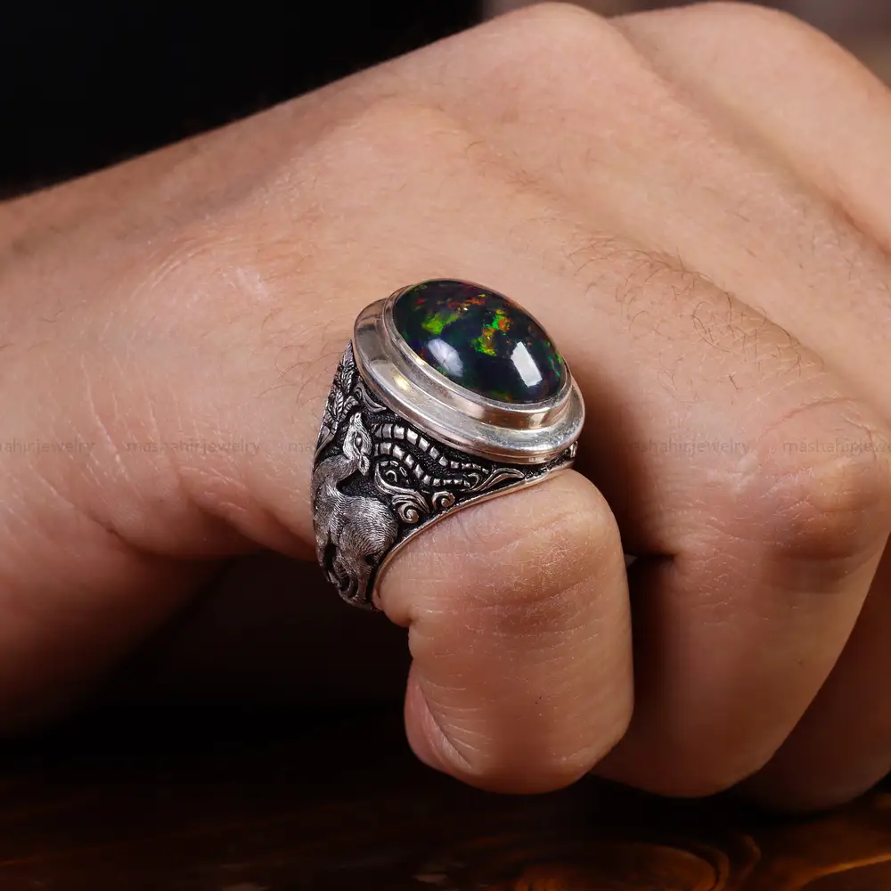 انگشتر اوپال مردانه کد 23336