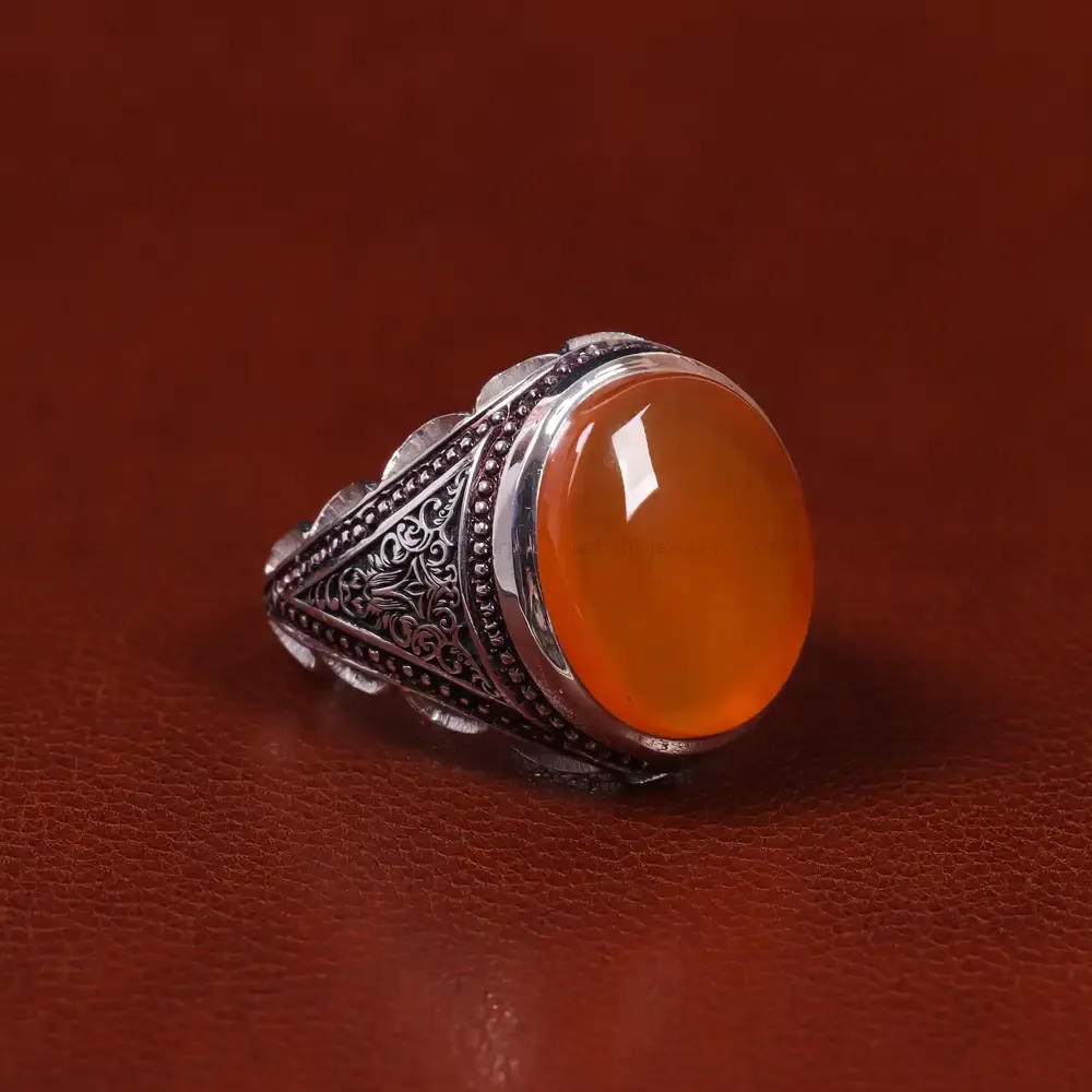 انگشتر عقیق یمن مردانه کد 23544