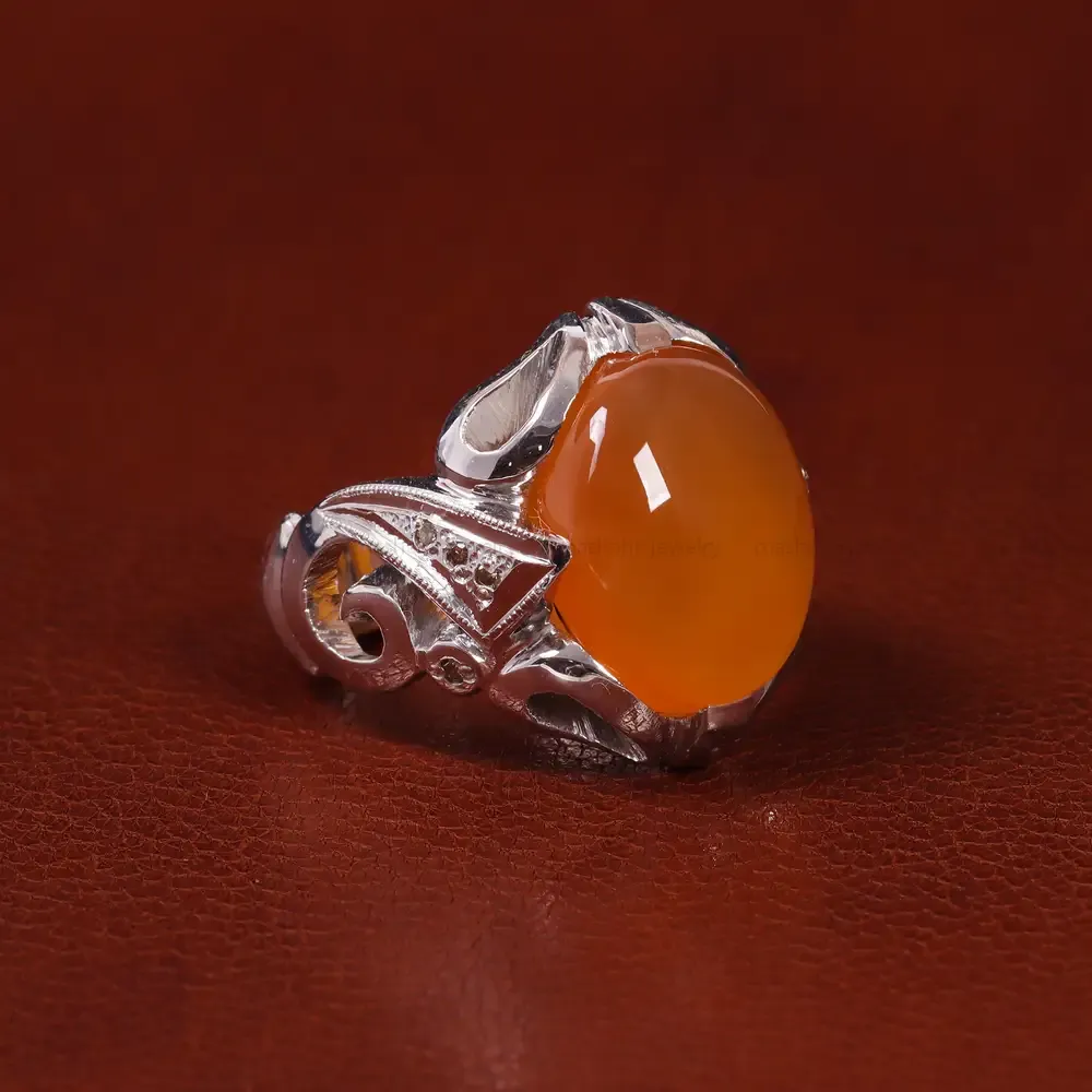 انگشتر عقیق یمن مردانه کد 23546