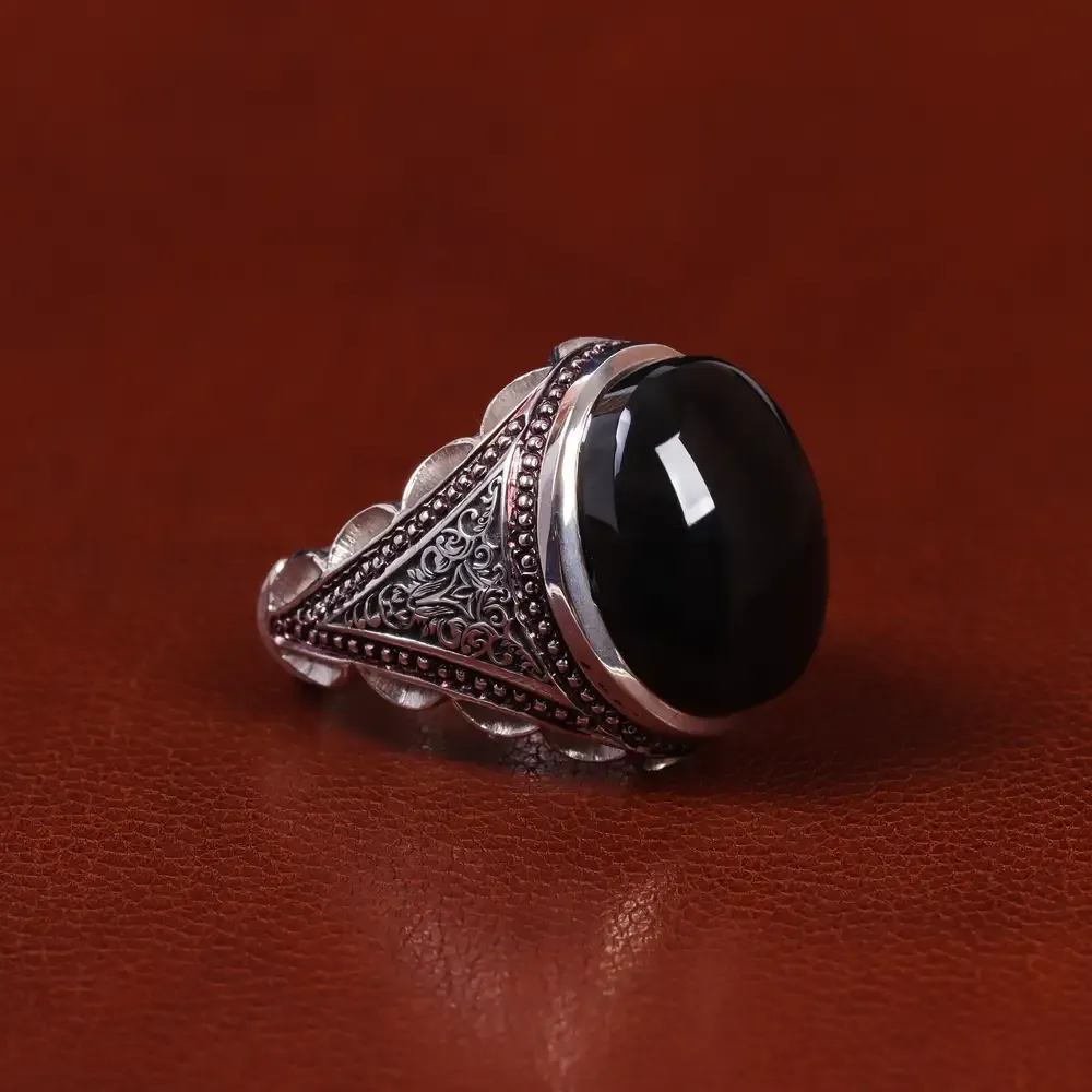 انگشتر عقیق یمن مردانه کد 23549