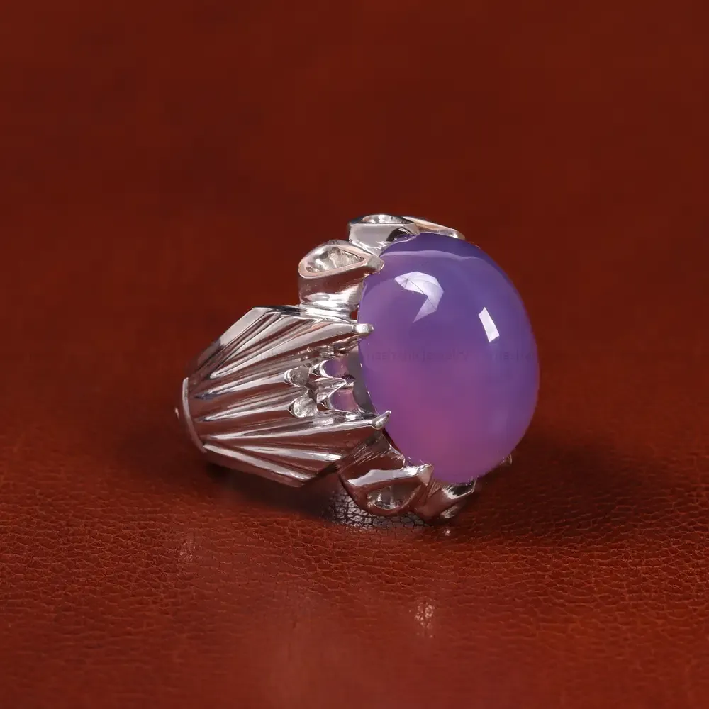 انگشتر عقیق سوسنی مردانه کد 23555