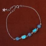 دستبند فیروزه زنانه کد 23564