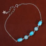 دستبند فیروزه زنانه کد 23566