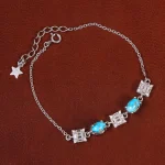 دستبند فیروزه زنانه کد 23569