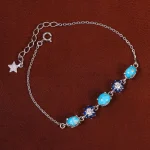 دستبند فیروزه زنانه کد 23572