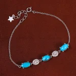 دستبند فیروزه زنانه کد 23578