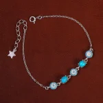 دستبند فیروزه زنانه کد 23579