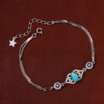 دستبند فیروزه زنانه کد 23582