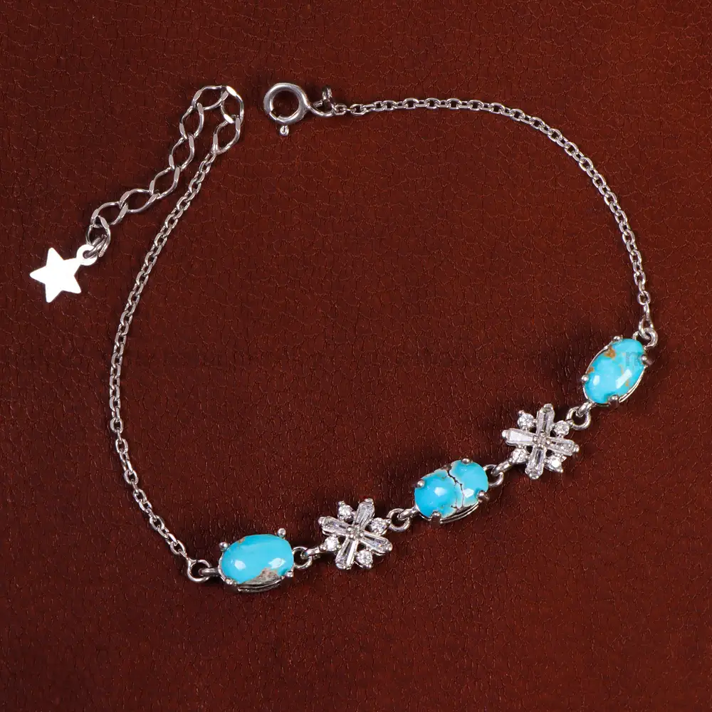 دستبند فیروزه زنانه کد 23585