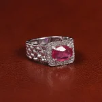 انگشتر یاقوت سرخ مردانه کد 23611