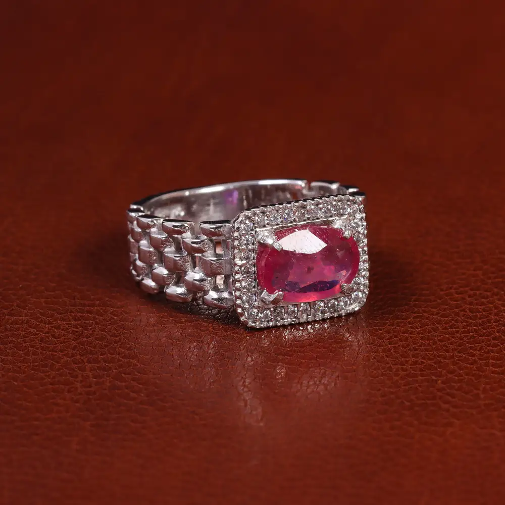 انگشتر یاقوت سرخ مردانه کد 23611