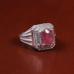 انگشتر یاقوت سرخ مردانه کد 23615