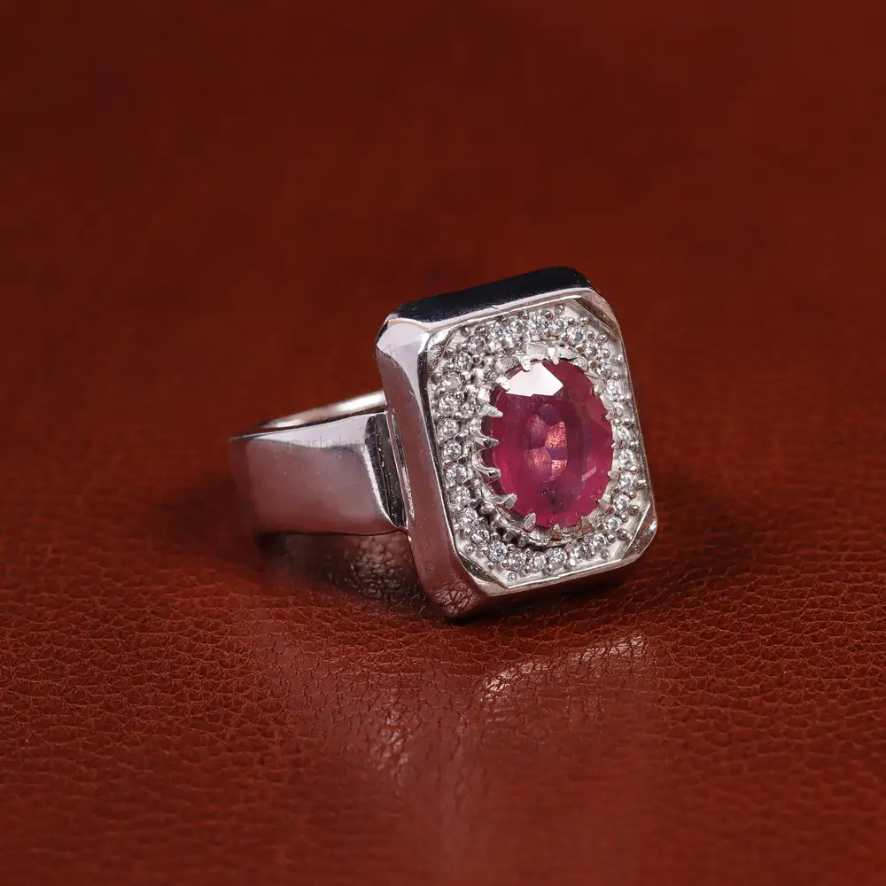 انگشتر یاقوت سرخ مردانه کد 23616