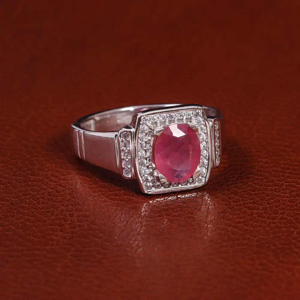 انگشتر یاقوت سرخ مردانه کد 23617