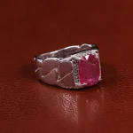 انگشتر یاقوت سرخ مردانه کد 23619