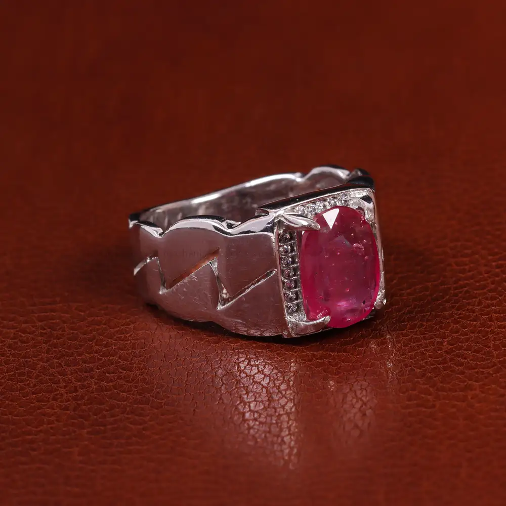 انگشتر یاقوت سرخ مردانه کد 23619