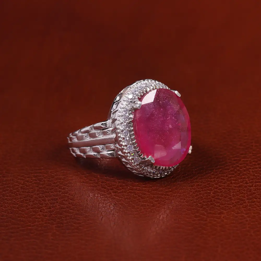 انگشتر یاقوت سرخ مردانه کد 23621