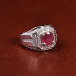 انگشتر یاقوت سرخ مردانه کد 23622