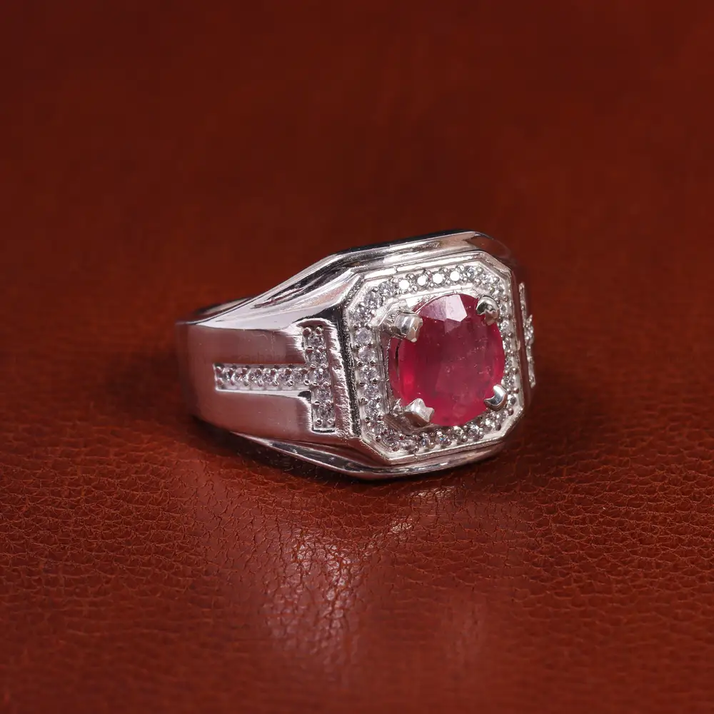 انگشتر یاقوت سرخ مردانه کد 23622