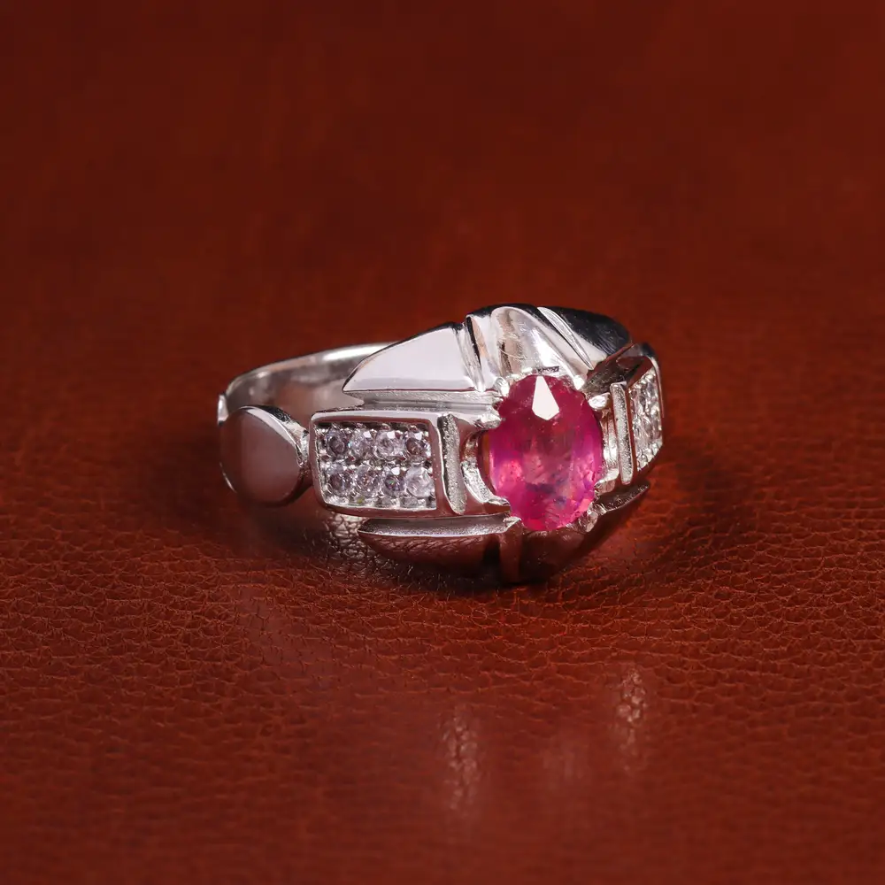 انگشتر یاقوت سرخ مردانه کد 23624