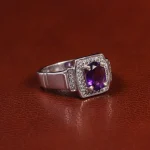 انگشتر آمیتیست مردانه کد 23630