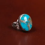 انگشتر فیروزه شجری مردانه کد 23671