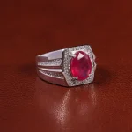 انگشتر یاقوت سرخ مردانه کد 23681