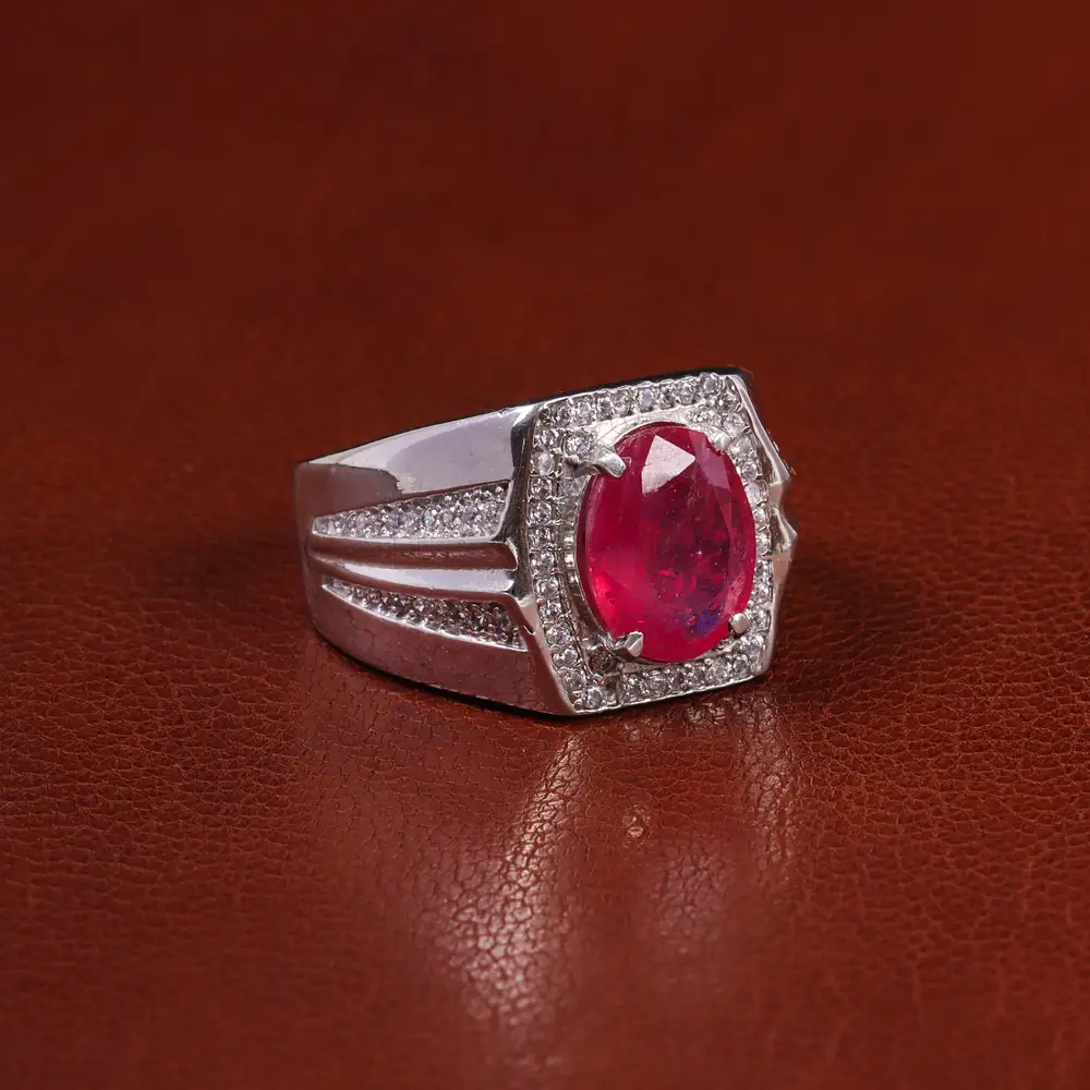 انگشتر یاقوت سرخ مردانه کد 23681