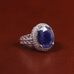 انگشتر یاقوت کبود مردانه کد 23684