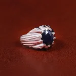 انگشتر یاقوت کبود مردانه کد 23686