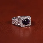 انگشتر یاقوت کبود مردانه کد 23689