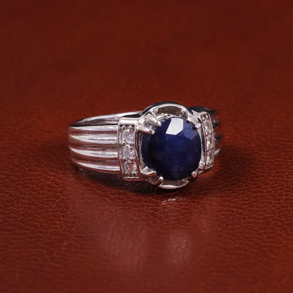 انگشتر یاقوت کبود مردانه کد 23691