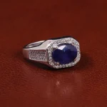 انگشتر یاقوت کبود مردانه کد 23692