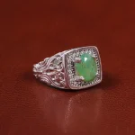 انگشتر زمرد مردانه کد 23705