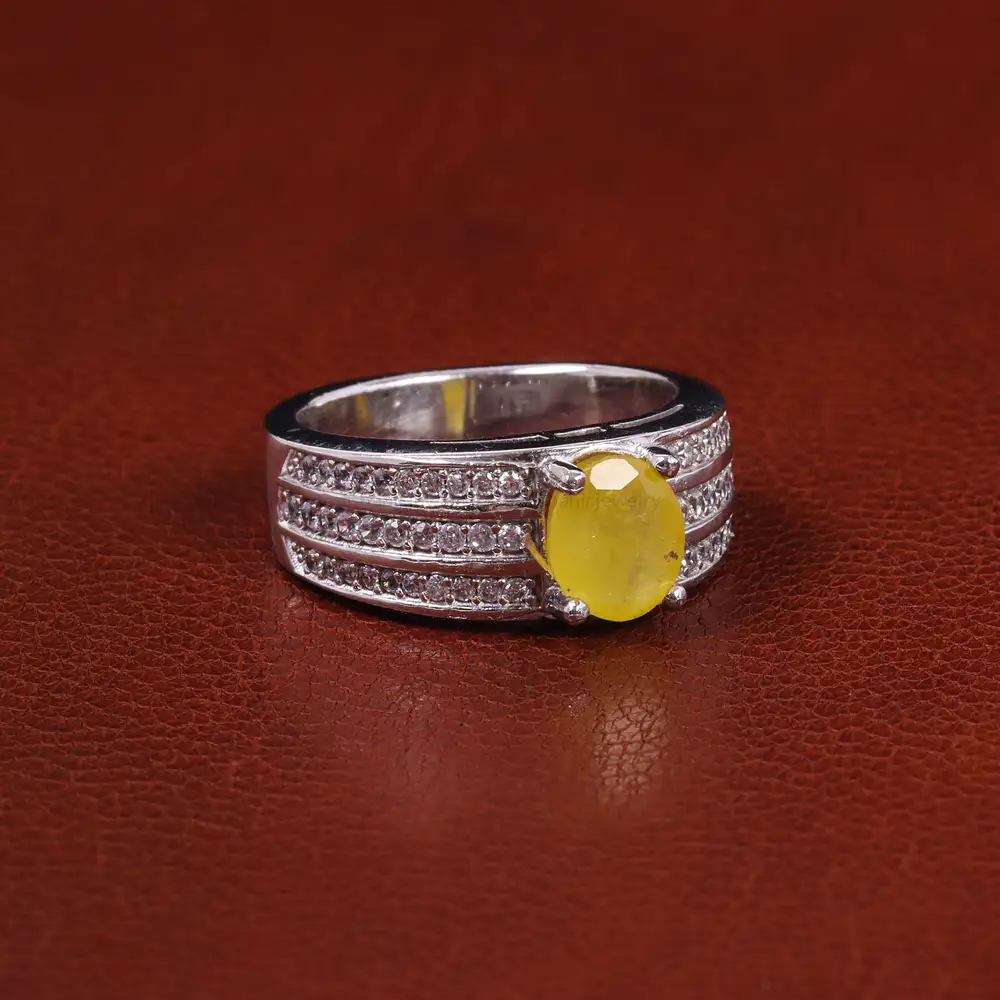 انگشتر یاقوت زرد مردانه کد 23729