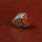 انگشتر عقیق یمن مردانه کد 23841