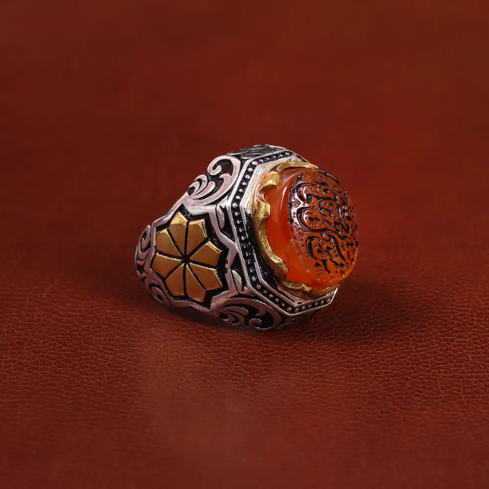 انگشتر عقیق یمن مردانه کد 23841