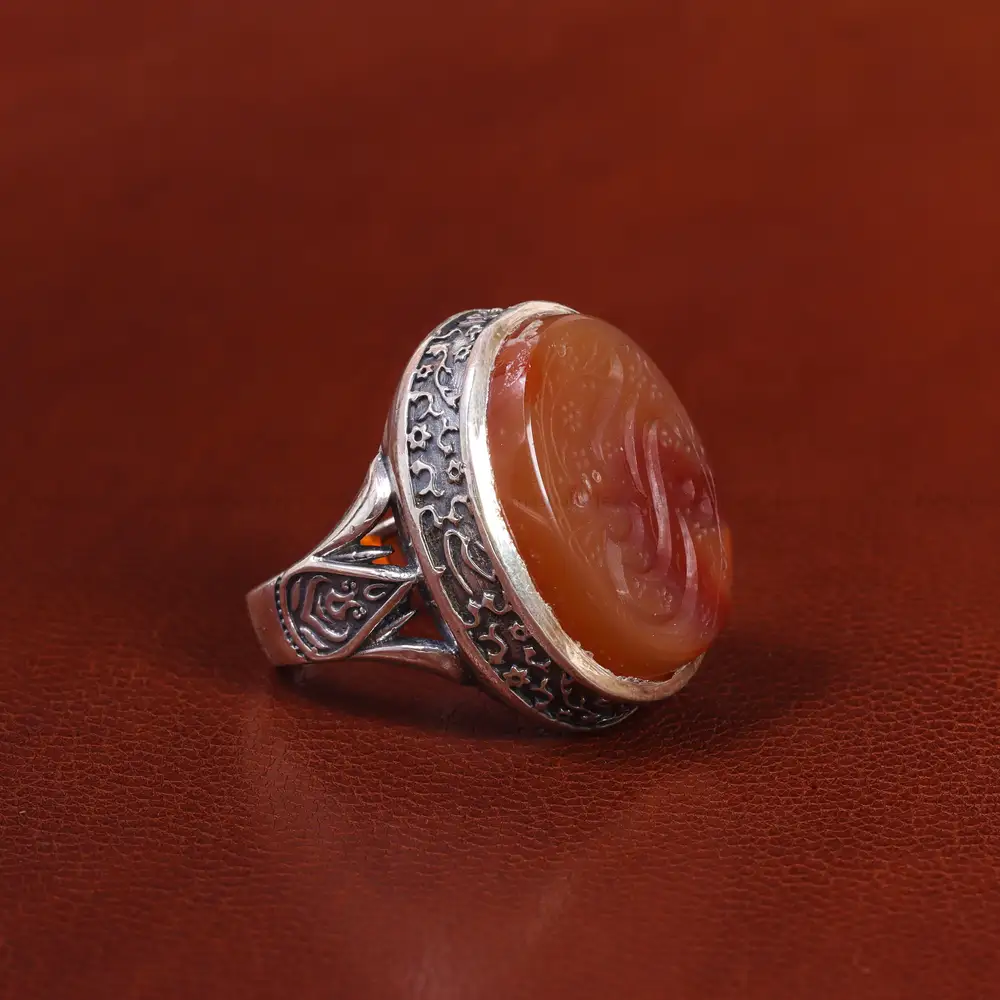 انگشتر عقیق یمن مردانه کد 23844