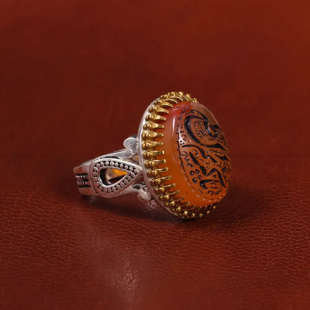 انگشتر عقیق یمن مردانه کد 23848