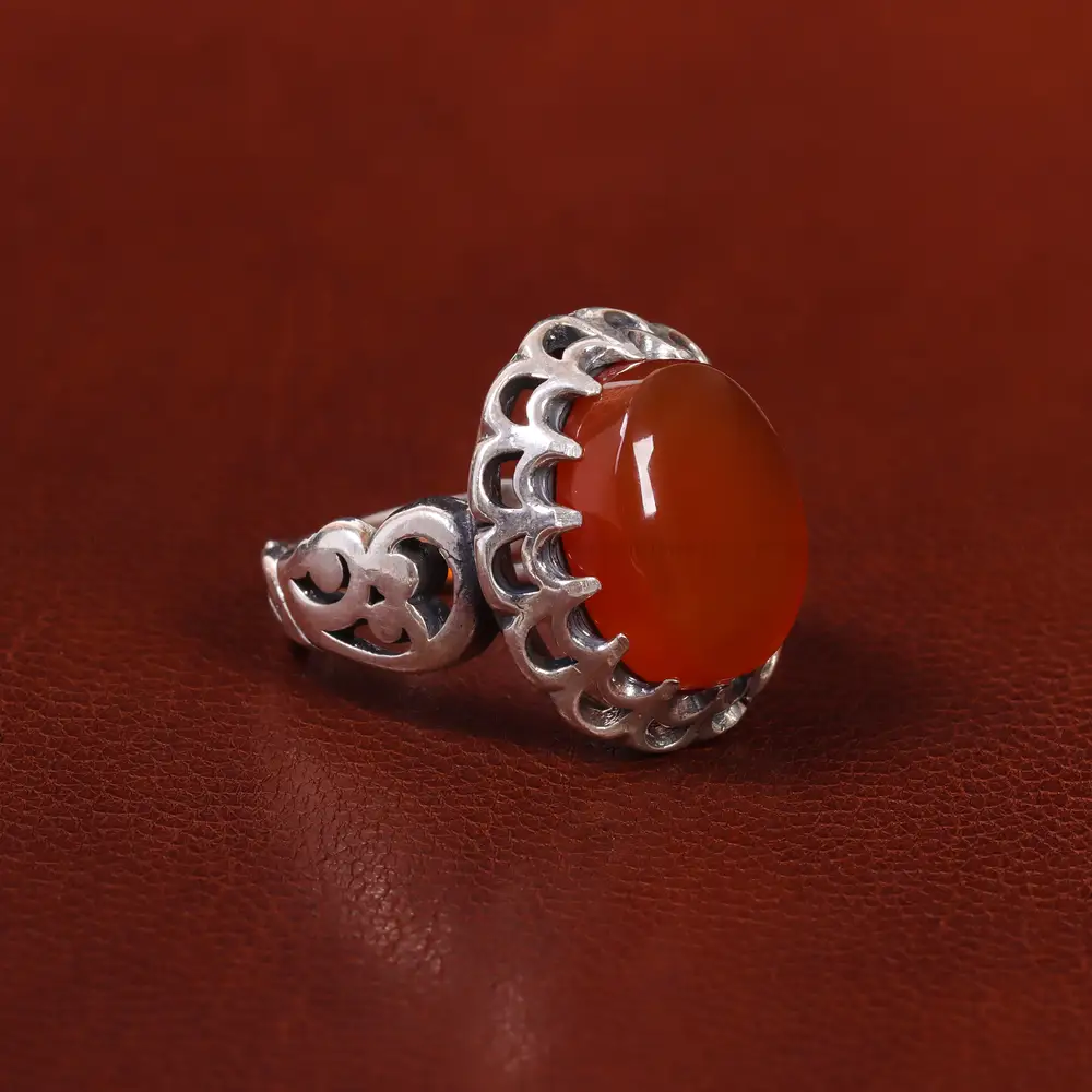 انگشتر عقیق یمن مردانه کد 23861