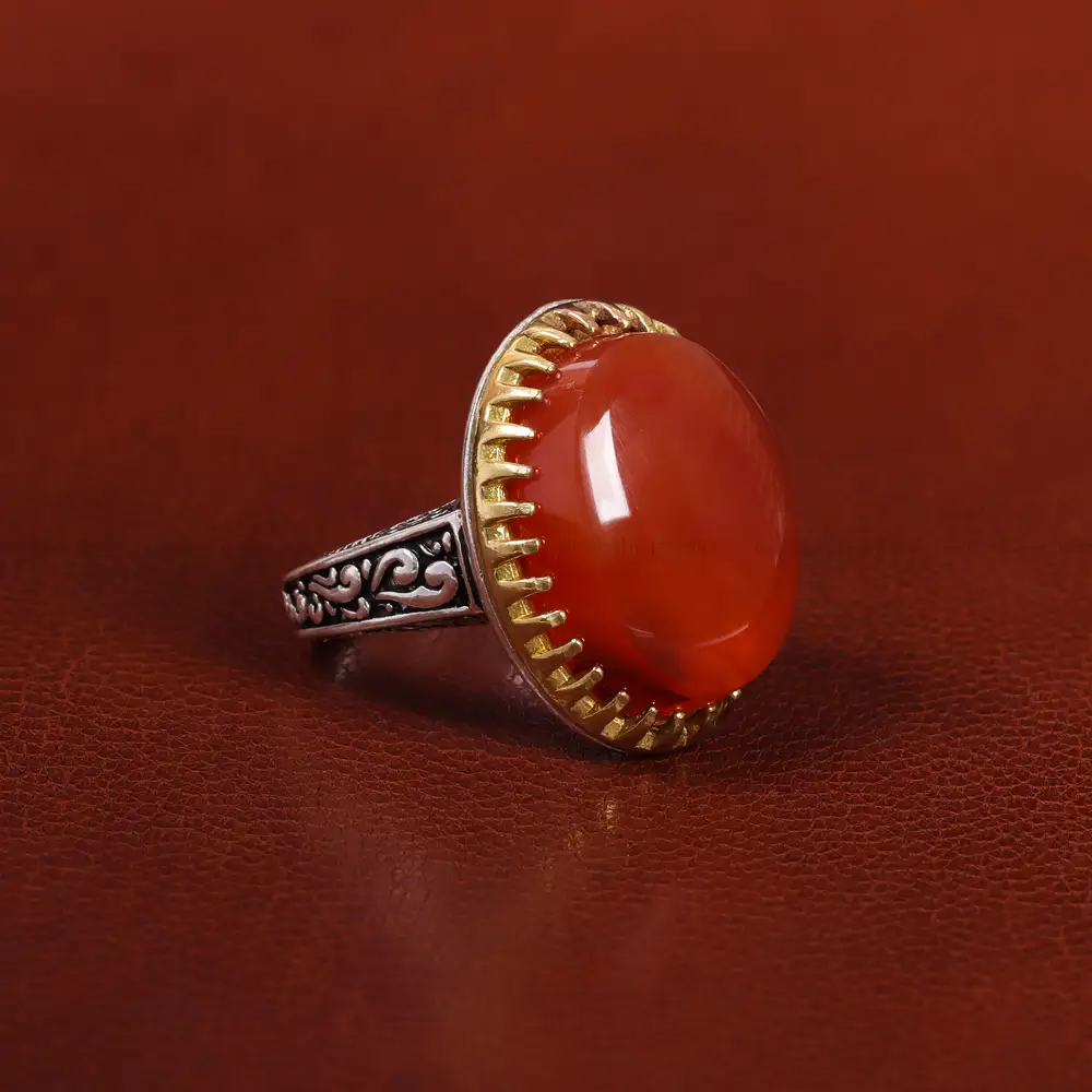 انگشتر عقیق یمن مردانه کد 23864