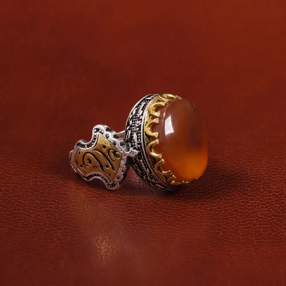 انگشتر عقیق یمن مردانه کد 23870