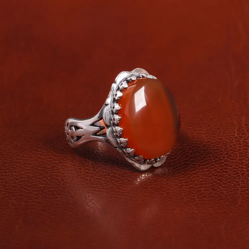 انگشتر عقیق یمن مردانه کد 23874