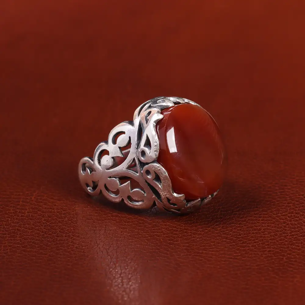 انگشتر عقیق یمن مردانه کد 23884