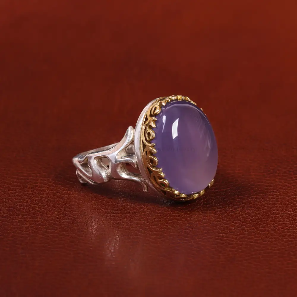 انگشتر عقیق سوسنی مردانه کد 23898