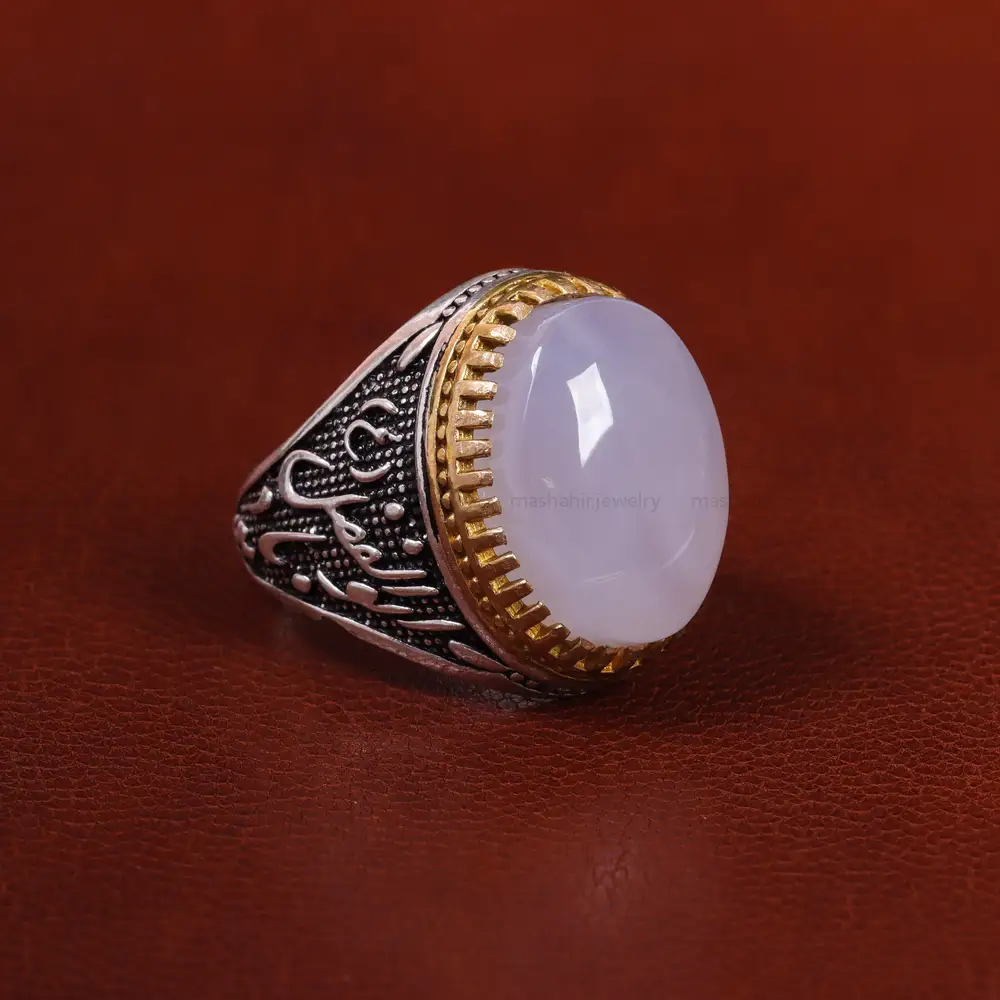 انگشتر عقیق سوسنی مردانه کد 23905