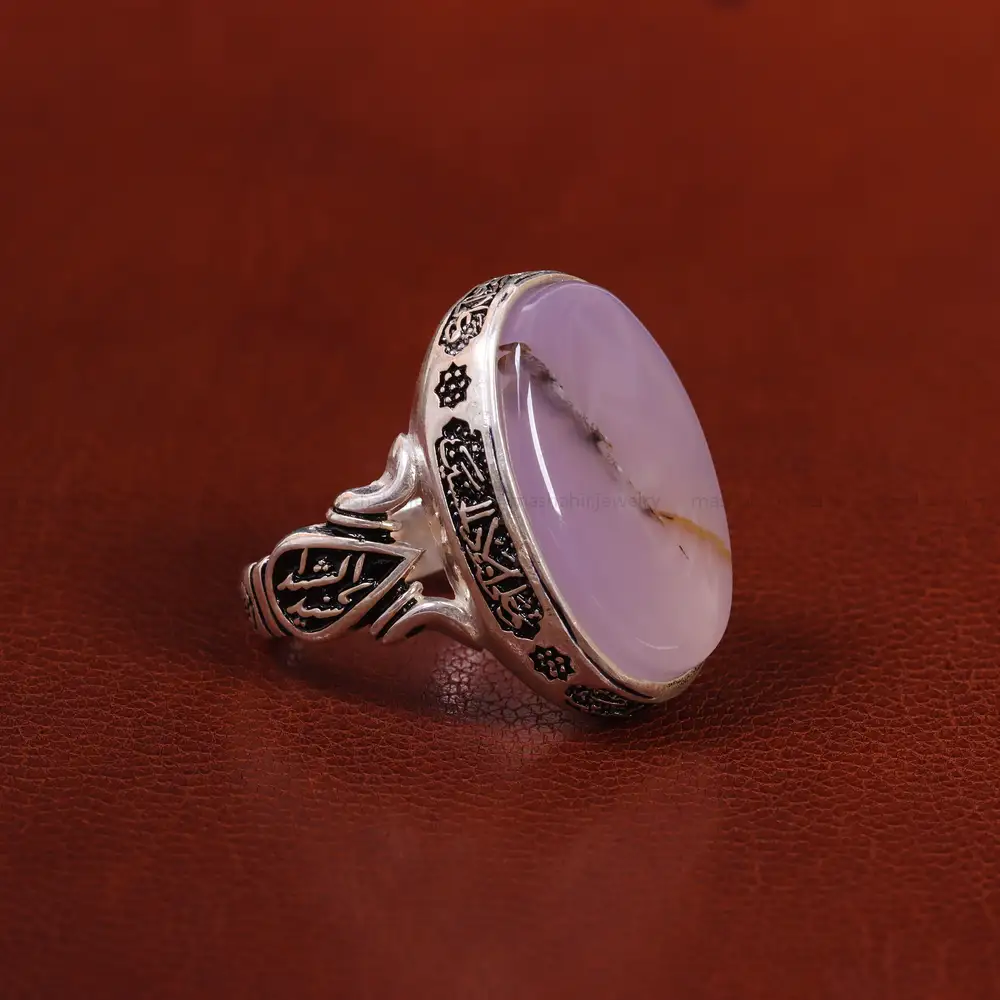 انگشتر عقیق سوسنی مردانه کد 23908