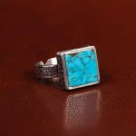 انگشتر فیروزه شجری مردانه کد 23919