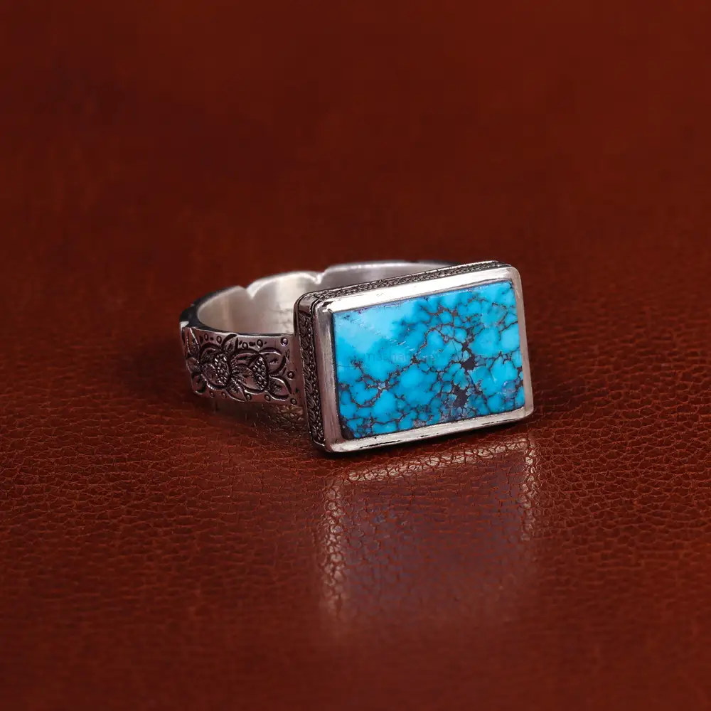 انگشتر فیروزه شجری مردانه کد 23923