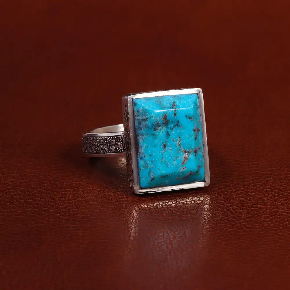 انگشتر فیروزه شجری مردانه کد 23925